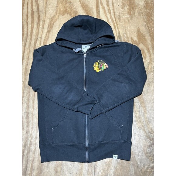 NHL Fanatics Adult S Chicago Blackhawks Full Zip Long Sleeve Blk Hoodie Knit @F1 - Picture 2 of 7
